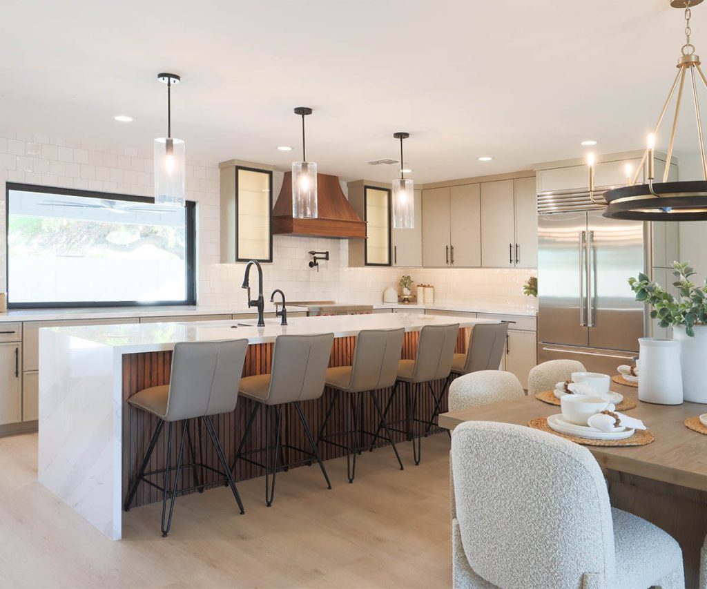 Traditional kitchen and fireplace remodel completed in Gilbert, Arizona