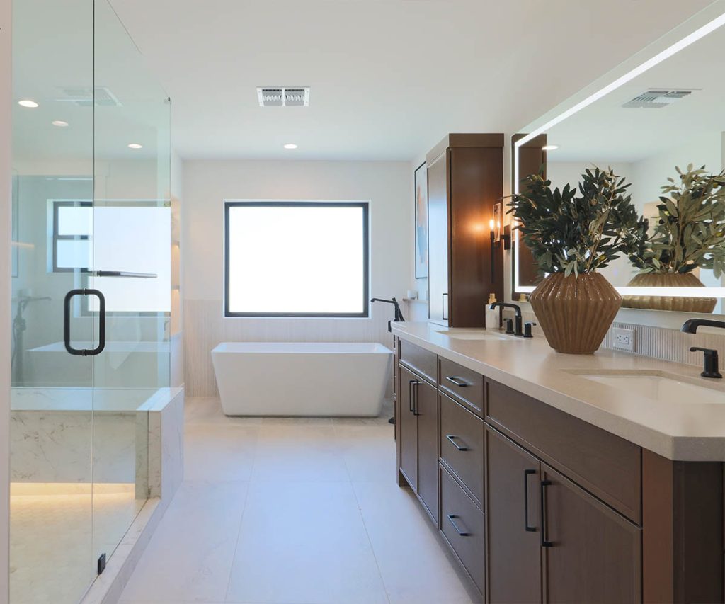Spa style master bathroom remodel completed in Scottsdale, Arizona